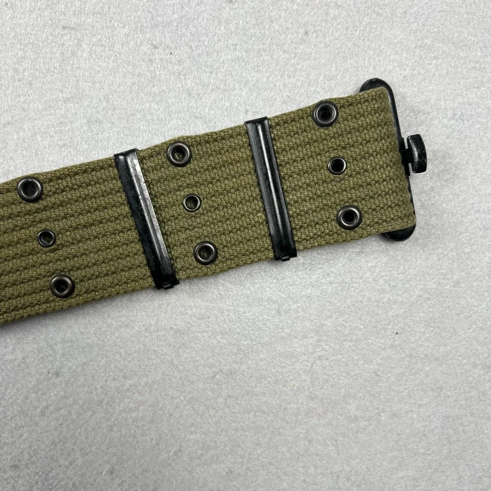 US Military WW1 Pistol Belt Mens 36 Olive Green Canvas Tactical Utility Vintage